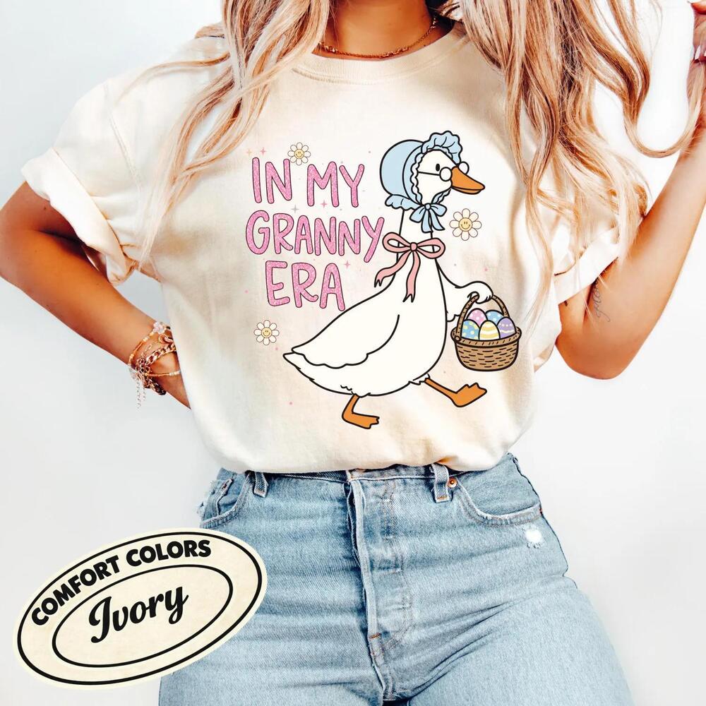 Easter Granny Era Goose Shirt, Grandma Easter Tee, Easter Shirt, Spring